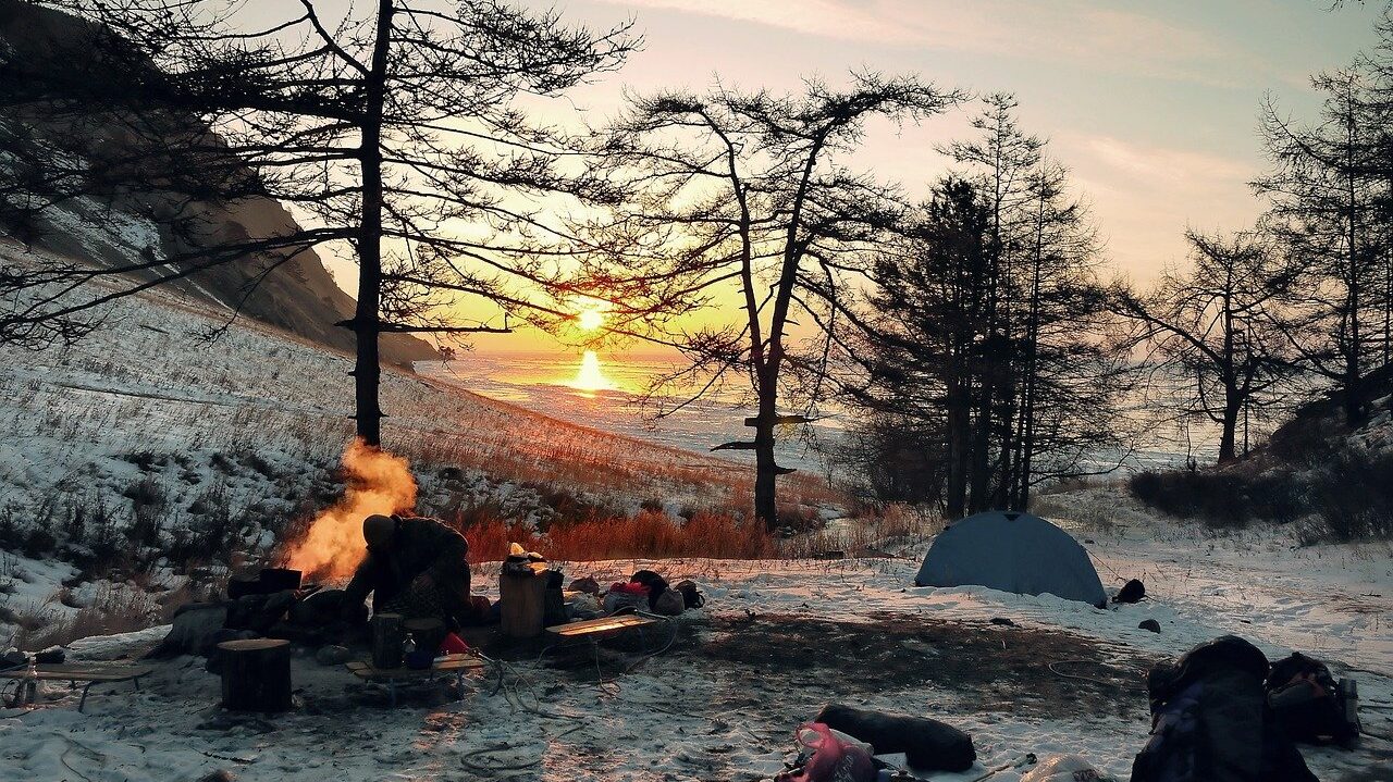 wintry, camping, adventure