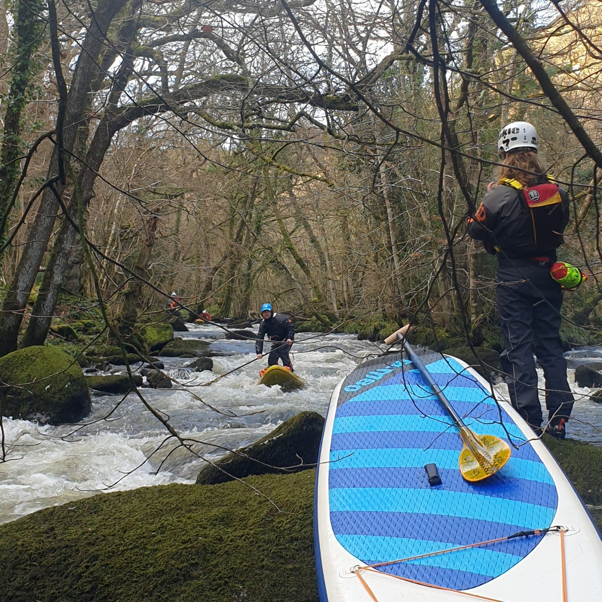 White water sup on the river teign